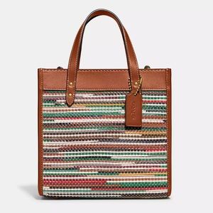 NWT Coach Field Tote 22 Upwoven Leather